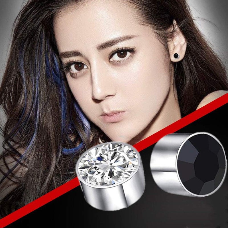 Spiritlele 12 Pairs Colors Crystal Magnetic Earrings Fake Stud Earrings Clip on Non Piercing Earrings Set (12 colors) - Image 2